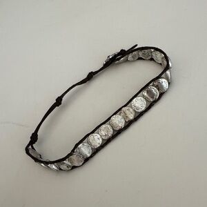 Silver and Leather Bracelet